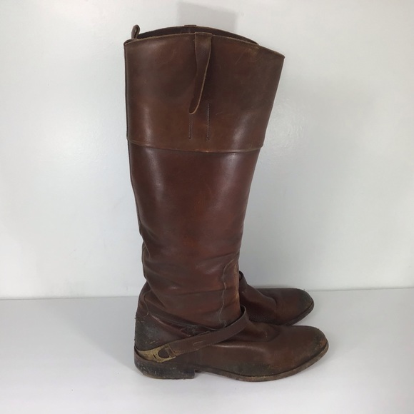 GOLDEN GOOSE CHARLIE DISTRESSED LEATHER RIDING CLAMP BOOTS SZ EUR 38 US 8 - Picture 3 of 15